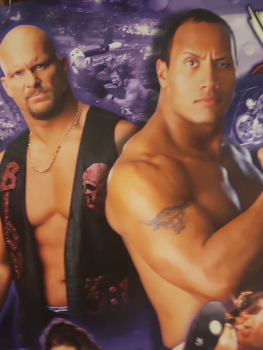 WWF 7-Eleven Slurpee Raw/Smackdown Poster, 18x22 Rock, Austin, RVD, Triple H